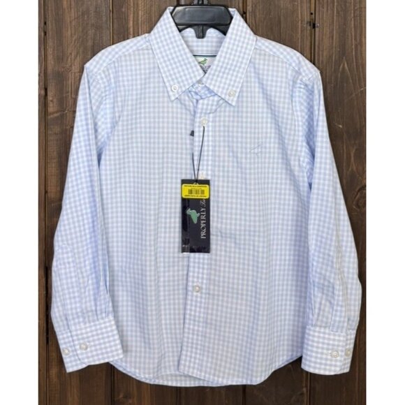 PROPERLY TIED 3T Little Boys Park Avenue Dress shirt Blue Cloud Check NEW $54 - Picture 1 of 7